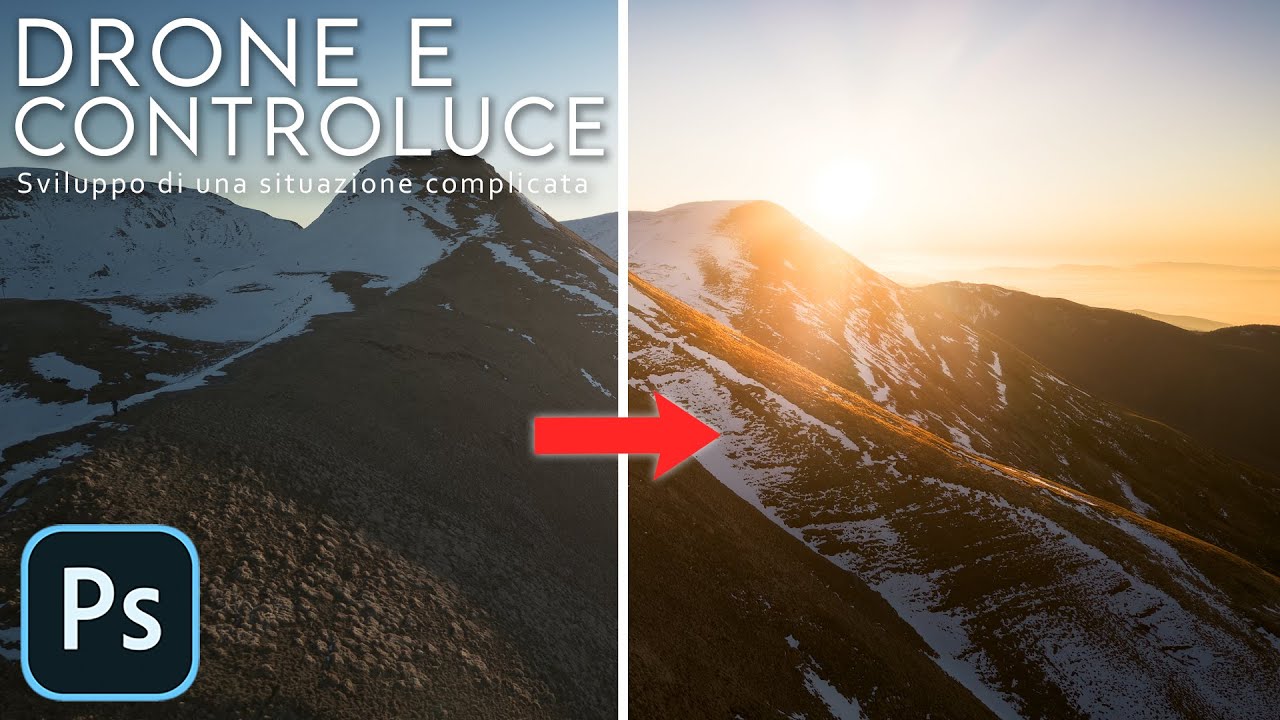 Come gestire al meglio IL CONTROLUCE in uno scatto con il DRONE | Tutorial Photoshop