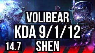 VOLIBEAR vs SHEN (TOP) | 9/1/12, 800+ games, Godlike | EUW Master | 14.7