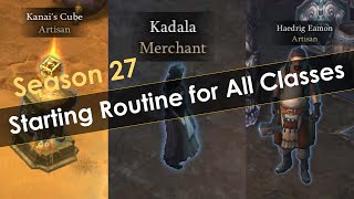Season 27 Starting Routine for Every Class - Crafting, Gambling & Cubing