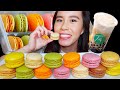 ASMR MACARONS + BOBA MILK TEA MUKBANG 먹방 (No Talking) EATING SOUNDS | Rossikle ASMR