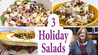 3 HOLIDAY SALADS Perfect for the Holiday Table, 7 LAYER, CRANBERRY WALNUT, DESSERT GRAPES VINTAGE