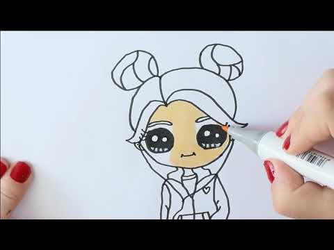 Desenhando menina kawaii Bonequinha Colorindo desenho kawaii 