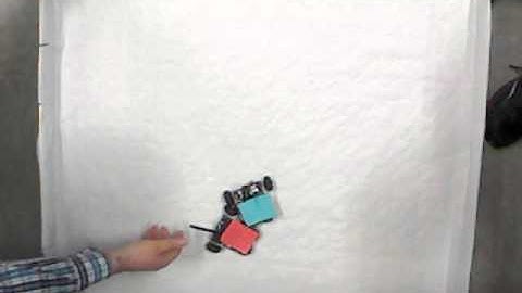 Raw video of two moving Asuro cars, Kinect + Visual Studio + OpenCV