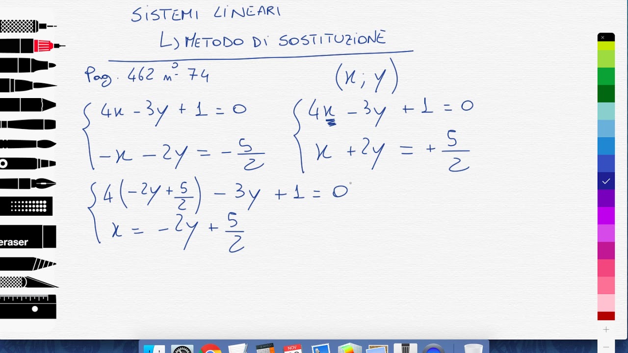 SISTEMI LINEARI - Due equazioni in due incognite - Metodo di SOSTITUZIONE - Matematica a distanza