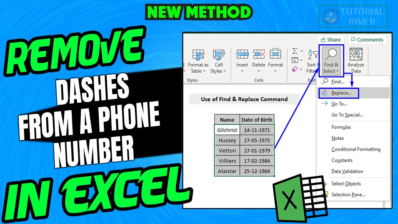 Remove dashes in excel 2025 how to remove dashes from a phone number