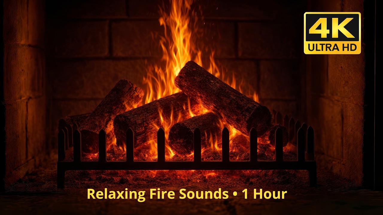 1 Hour Fireplace in 4K — Cozy Crackling Fire Sounds for Deep Sleep ...