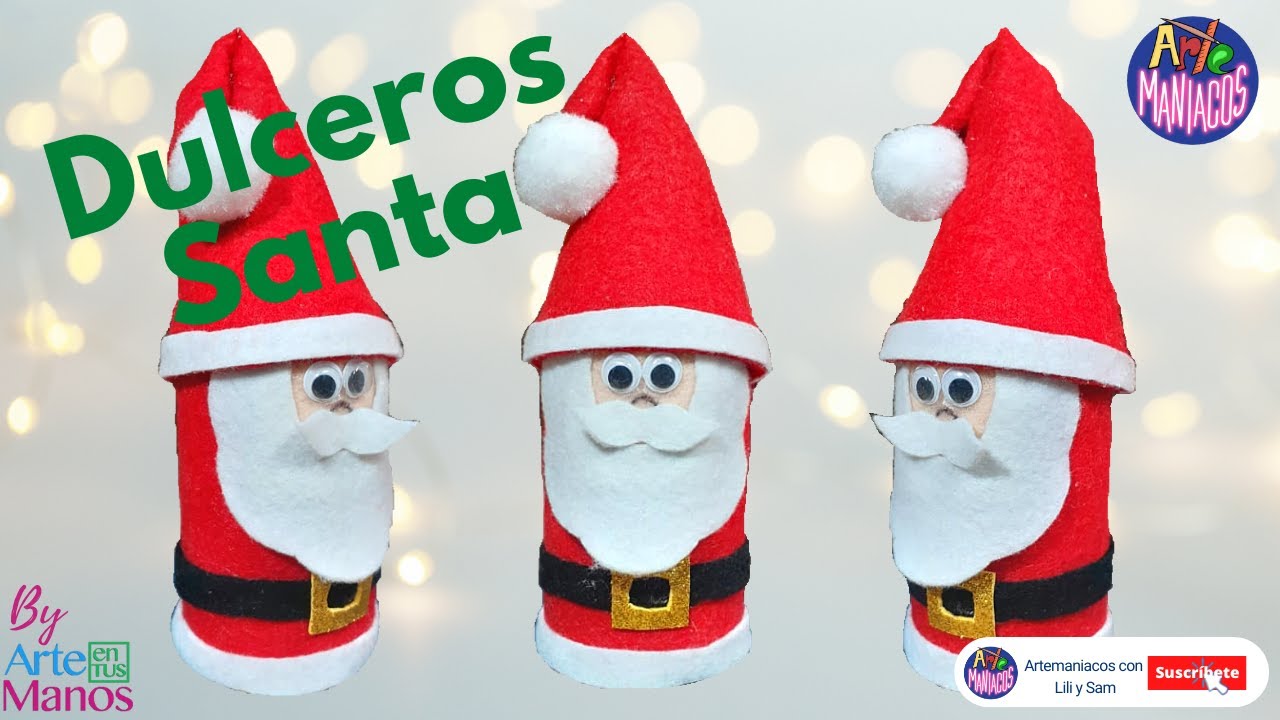 🔴Cómo Hacer DULCEROS SANTA CLAUS, Con Rollos de Cartón, Fácil con Artemaniacos💚 YouTube 🔴Cómo Hacer DULCEROS SANTA CLAUS, Con Rollos de Cartón, Fácil con Artemaniacos💚 YouTube