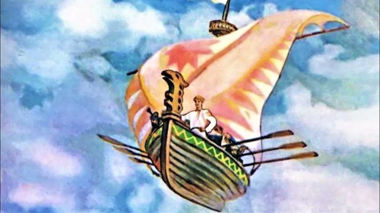 Кто играл царевну в летучем корабле. Русские народные сказки Летучий корабль. Корабль из сказки Летучий корабль. Иллюстрация к сказке Летучий корабль. Летучий корабль для детей.