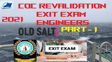 COC Revalidation DG Shipping Exit exams for Engineers | 2021 | Part 1 of 8