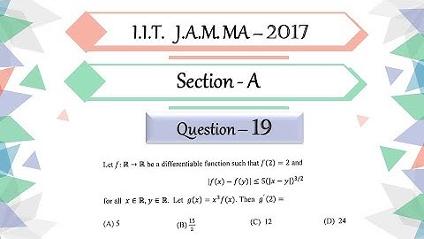 IIT JAM 2017 Mathematics solution Question 19 | Real Analysis | Lipschitz Function of order