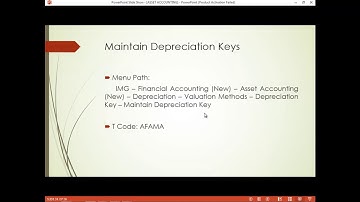 ASSET ACCOUNTING: Maintain Depreciation Key I