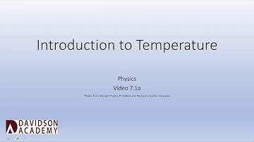 Video 7.1a Introduction to Temperature and Kinetic Theory