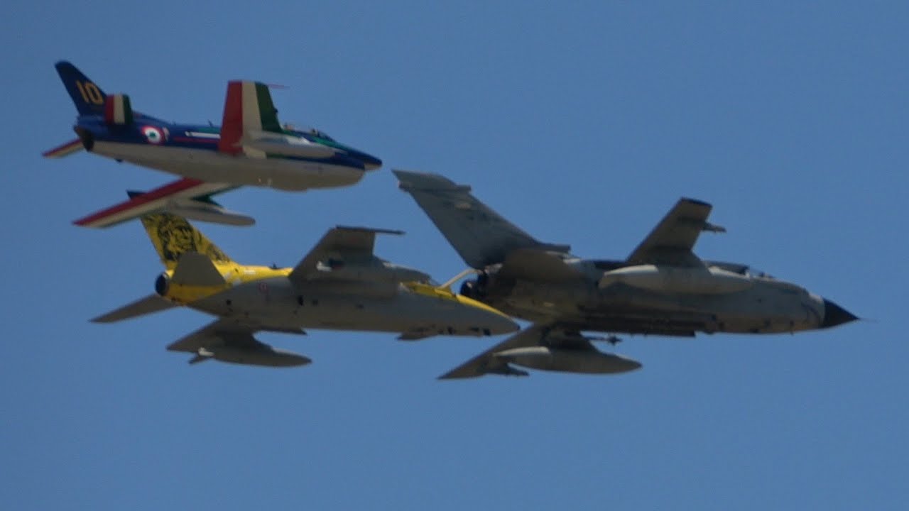 ⁣4K Fiat G.91 +AMX A-11 Ghibli Tornado IDS Formation  Solo Flybys  PRATICA DI MARE AIRSHOW 2023