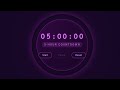 💜 LIVE 5 Hour Countdown Timer ⏳ | Purple Neon Glow | Study Timer • Focus Music Free • Deep Work