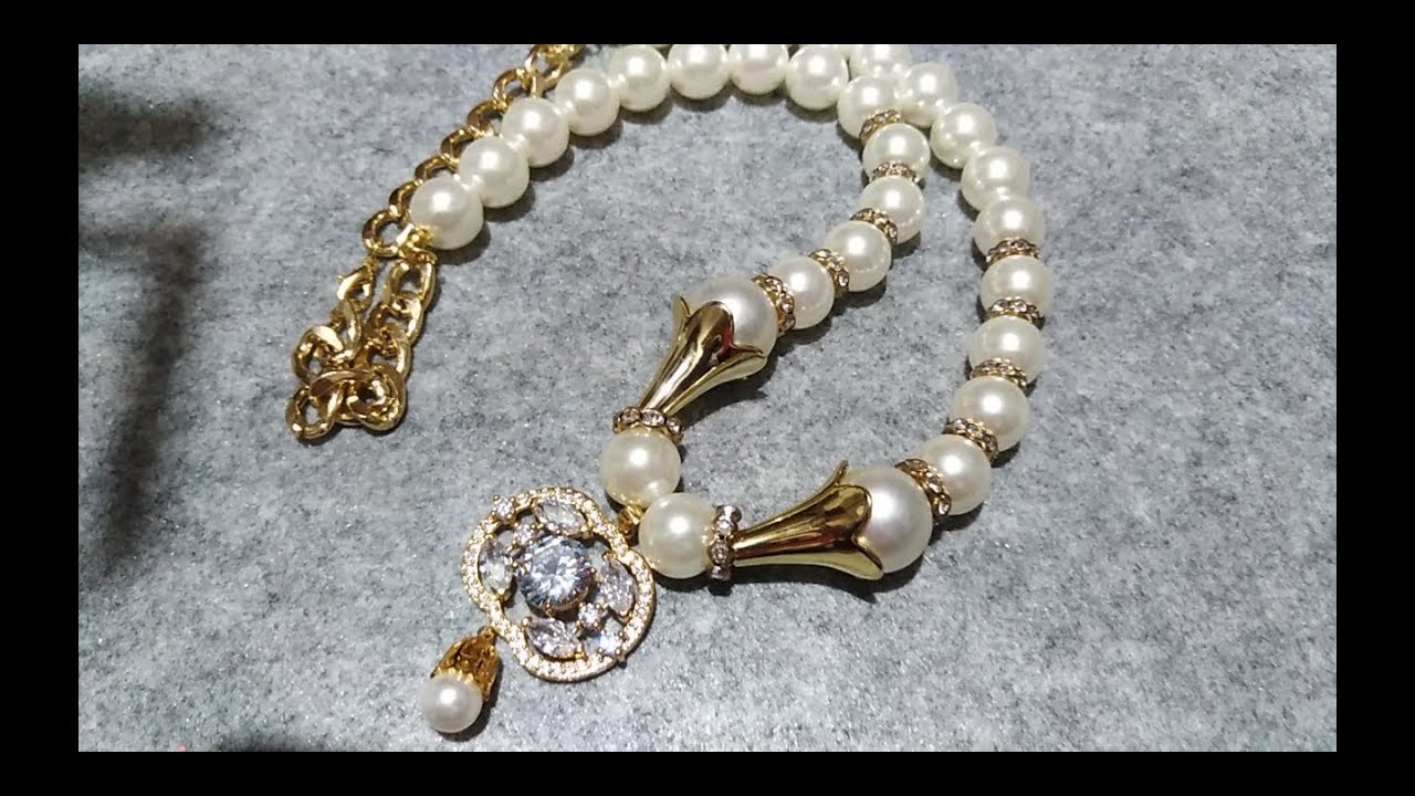 طريقة عمل عقد سواريه من اللؤلؤ