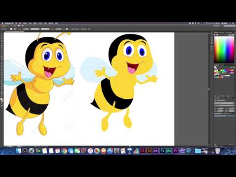 Adobe Illustrator Tutorial - Pen Tool / Image Trace / Illustration (Sugar Skull and Bee Cartoon)
