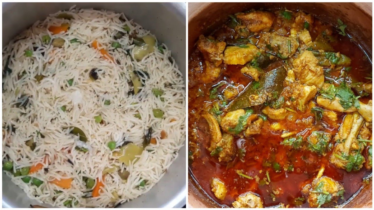 Bagara Rice And Pot Chicken Curry Combo || RR Tasty kitchen - YouTube