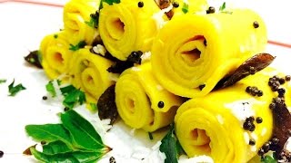 Khandvi-Suralichi vadi-Surali Vadi-Gujrati Authentic Khandvi Recipe-Easy Khandvi recipe