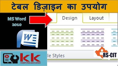 MS Word Table Part 2 Design Tutorial