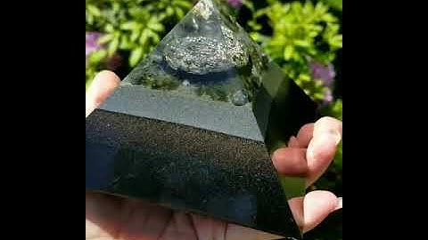 Moldavite Quartz Shungite 8 Sided Giza Golden Ratio Orgone Pyramid