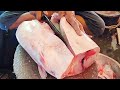 Hardworking Man Cuts Big Sea Catfish Like Butter | Fish Cutting Skills In Fish Market