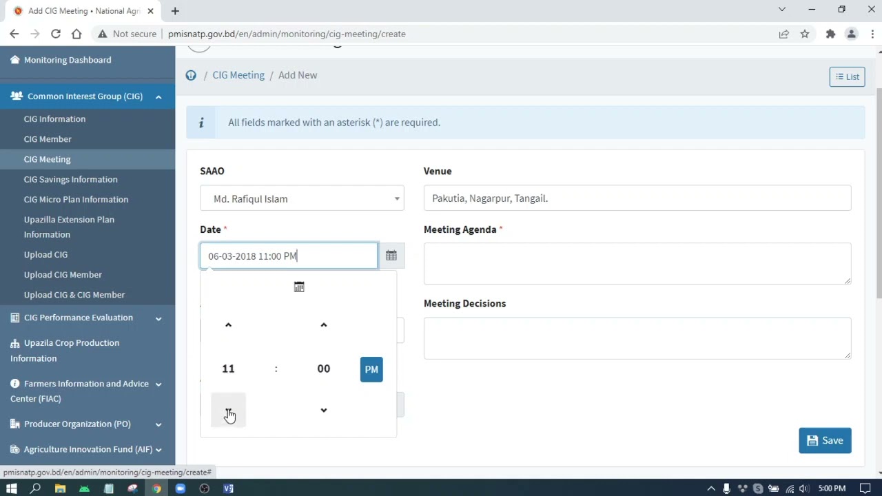 Video tutorial link of PMIS of NATP2DAE - CIG Meeting