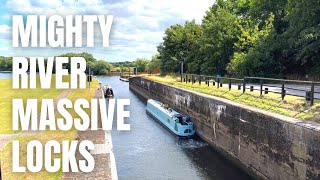 Tiny Narrowboat In A Huge Lock! Overcoming Our Fears On The River Trent | Rapids And More! Ep 27