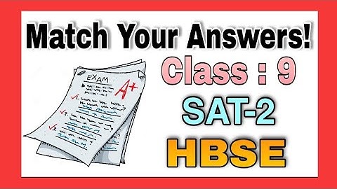 Answer Key|SAT2 English|Class 9|HBSE