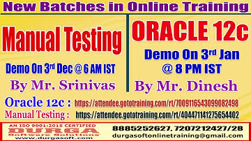 New Batches in Online Training @ DURGASOFT