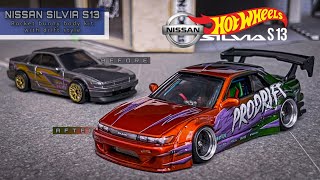 NISSAN SILVIA S13 ROCKET BUNNY HOT WHEELS CUSTOM || With Drift Style