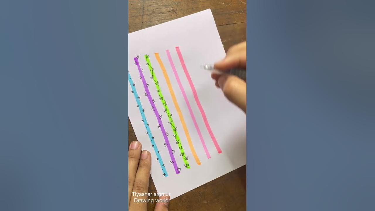 6 Easy Border Design Using Highlighter Pen shorts youtubeshorts YouTube 4-flowers-border-designs-project-work-designs-file-decoration-ideas