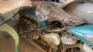 Old Motorcycles at American Pickers Store. Indian an Harley Davidson