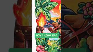 Coloring fire | Cozy Hawaii Coloring Book by Jade Summer