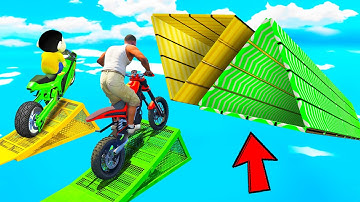 SHINCHAN AND FRANKLIN WENT INTO THE DUAL TRIANGULAR SPEED BOOSTER TUNNEL PARKOUR CHALLENGE GTA 5