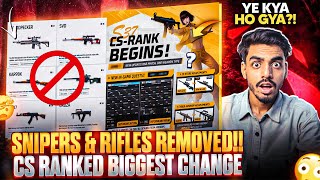 Snipers & Rifles REMOVED From Free Fire❌| CS RANK Biggest Changes😱 | Cs Rank Update Free Fire