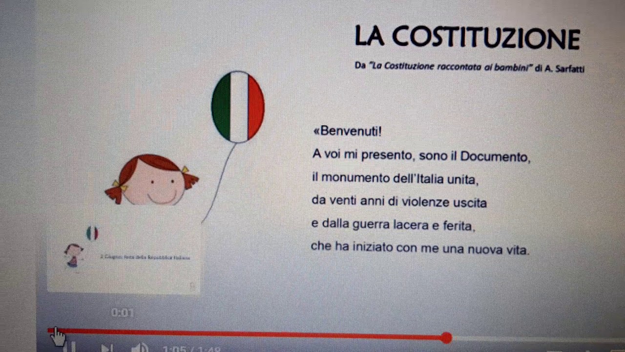 La Costituzione Italiana per i bambini - YouTube