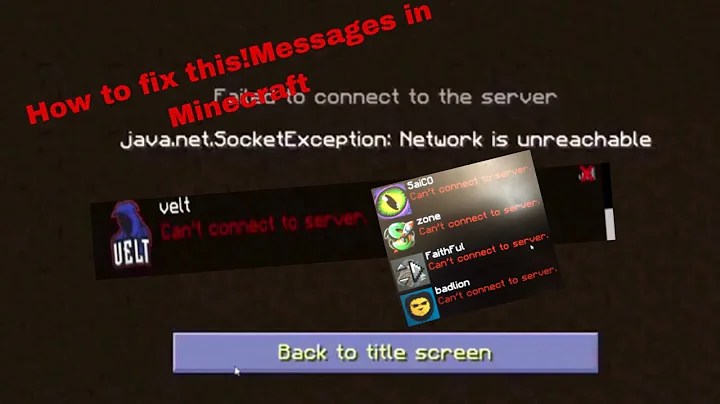 How to fix this message in Minecraft (Java.netSocketException:Network is unreachable)