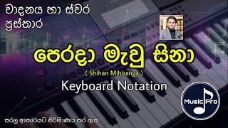 Perada Mawu Sina Notation (පෙරදා මැවු සිනා) | Shihan Mihiranga | Keyboard Notation with Lyrics