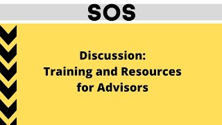 Advisor Training Resources Discussion