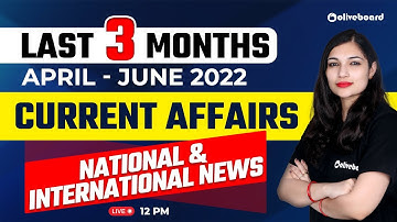 National & Internationa | Last 3 Month Current Affairs 2022 | April - June 2022 | By Sheetal Ma