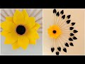 Simple wall hanging craft | Paper flower wall decor ideas