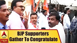 BJP supporters gather outside Yeddyuraapa's house to congratulate him