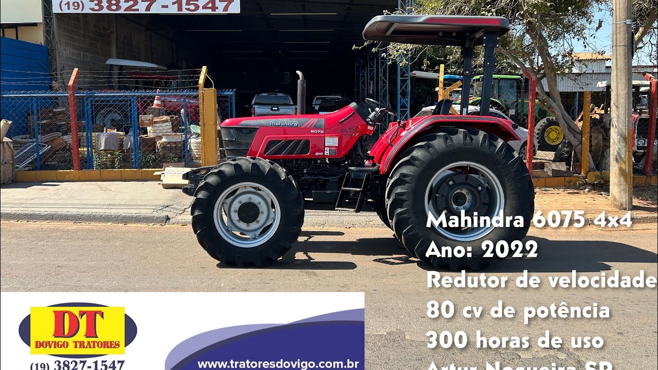 Trator Mahindra 6075 4x4 Ano 2022 impecável com redutor de velocidade e Reversor a Vendaa !! VENDIDO