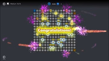 Microsoft Minesweeper medium level 16x16. Remix Music.