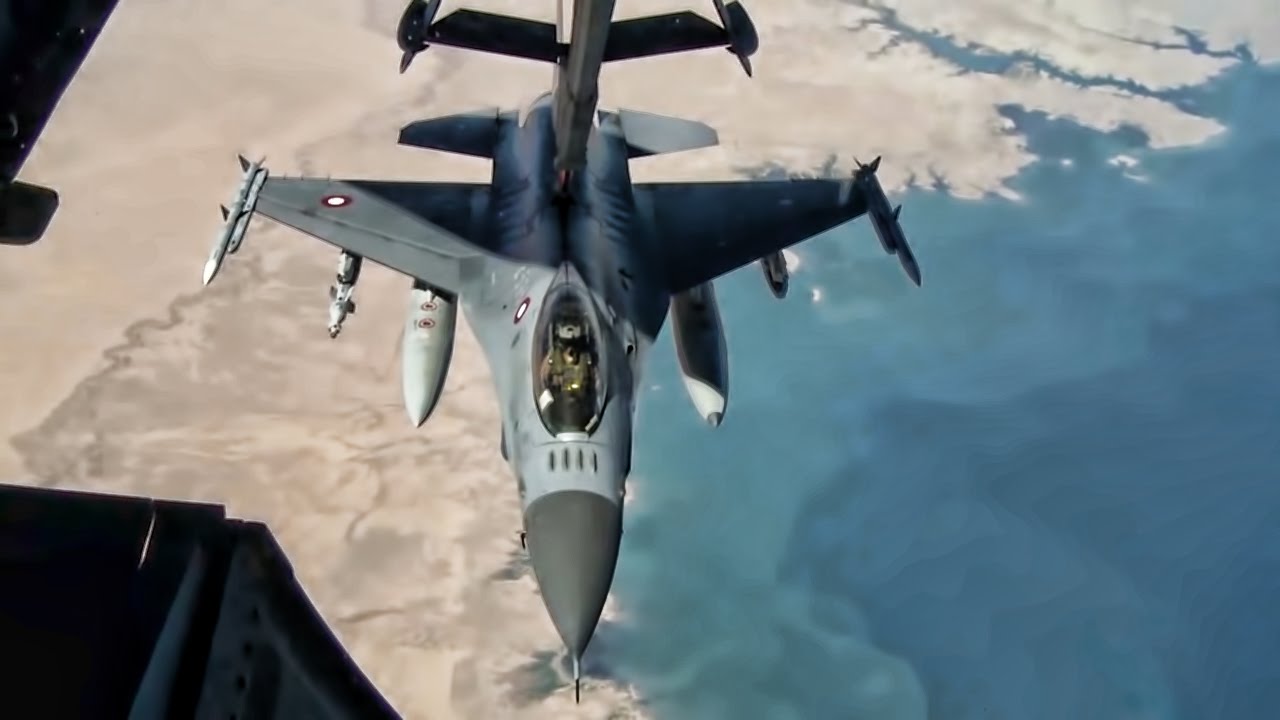 KC-10 Extender Refuels RDAF F-16 Fighting Falcons