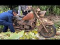 Restauration complte dune vieille moto euro  moto rpare aprs avoir t longtemps oublie