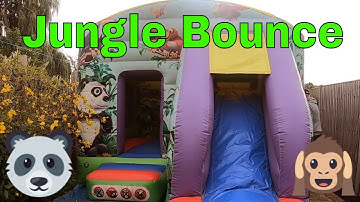⏰-Quick setup - Jungle Bouncy Castle With Slide🙉🏰