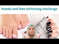 Shocking hand and feet whitening challenge secrets manicure and pedicure at home by ummerayan