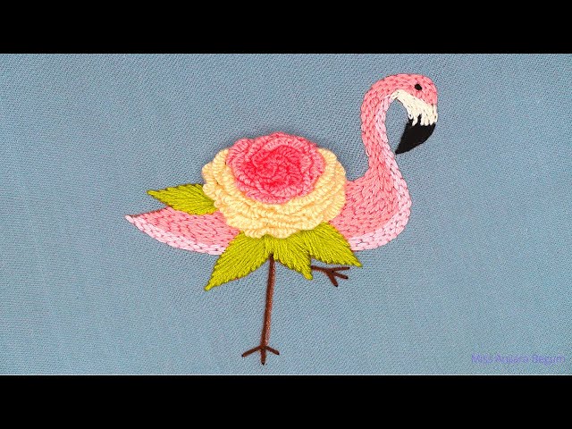 Beginner Embroidery Kit Pink Flamingo Hand Embroidery Kit Easy Embroidery  Kit for Beginner 