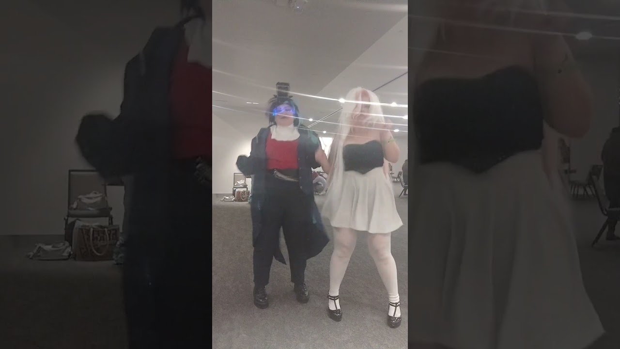 bloopers from con  #dance #cosplaycostumes #sacanime #sacanimewinter #angeldustcosplay #voxcosplay